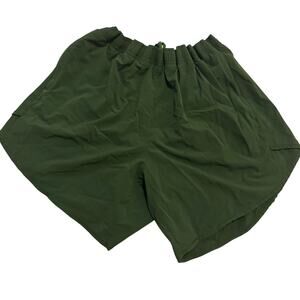 Oiselle forest green running shorts sz 12 drawstring stretchy activewear loose